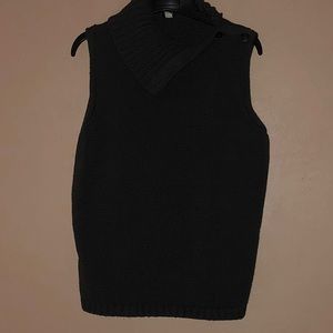 GAP Fold-Down, Button-Collar Sleeveless Sweater